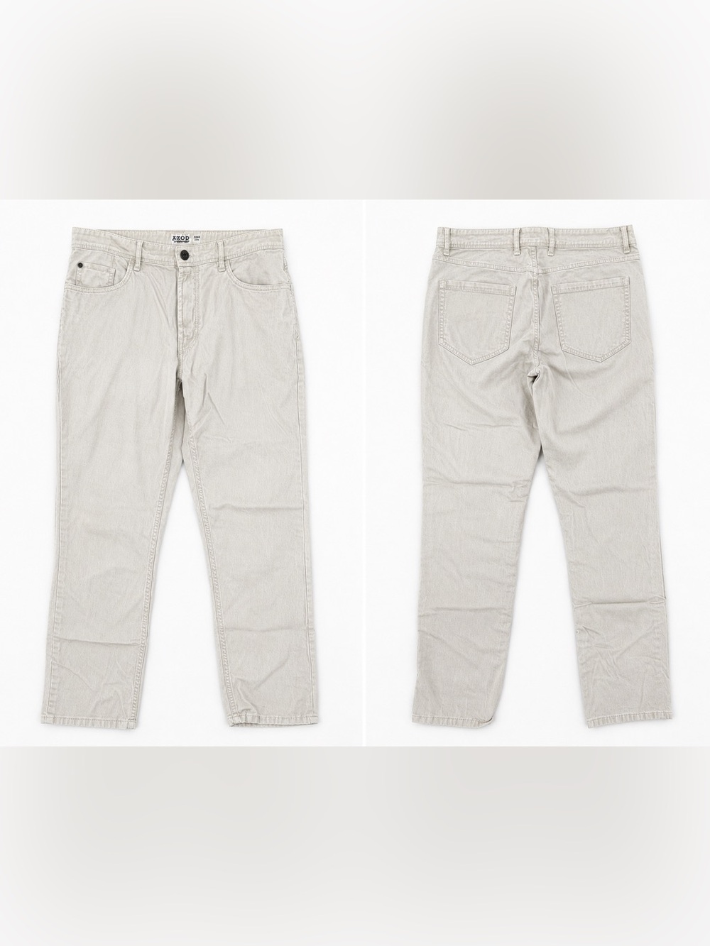 IZOD Saltwater Stretch Straight Leg Pants Cream White 32x34 Men’s